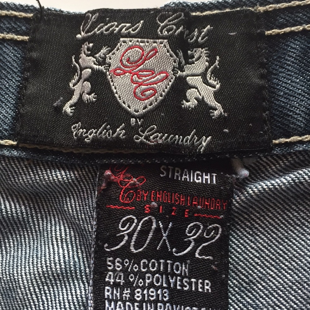 English Laundry 30x32 lion crested blue jeans - Picture 2 of 7
